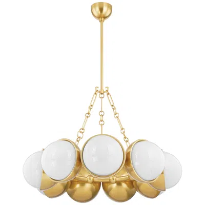Corbett Althea 34 1/4"w Vintage Polished Brass 9-light Chandelier