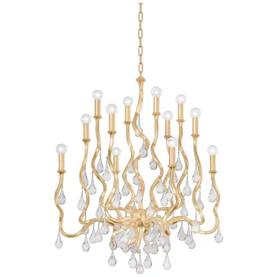 Corbett Aveline Gold Leaf 12 Light Chandelier