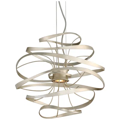 Corbett Calligraphy 18" Wide Silver Leaf 2-light Led Pendant