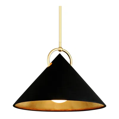Corbett Charm 23" Wide Black And Gold Leaf Pendant Light