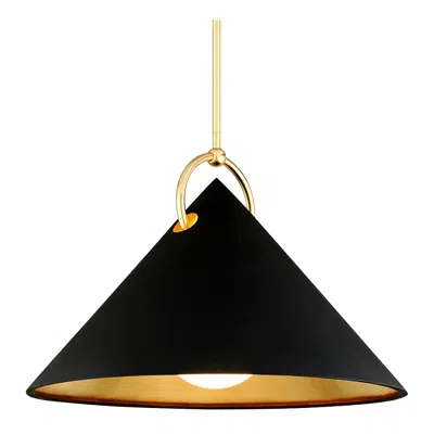 Corbett Charm 38" Wide Black And Gold Leaf Pendant Light