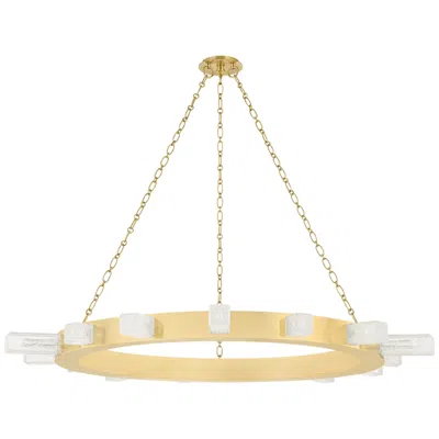 Corbett Citrine 48.5in. Vintage Brass 15 Lt. Chandelier