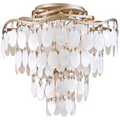 Corbett Dolce Capiz Shell 16" Wide Semiflush Ceiling Light