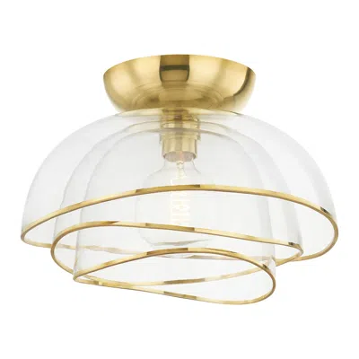 Corbett Esme 17.25in. Vintage Brass 1 Lt. Flush Mount