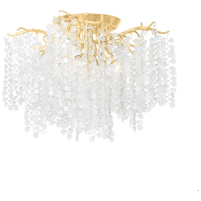 Corbett Genoa 24" Wide Gold Leaf Glass Ceiling Light