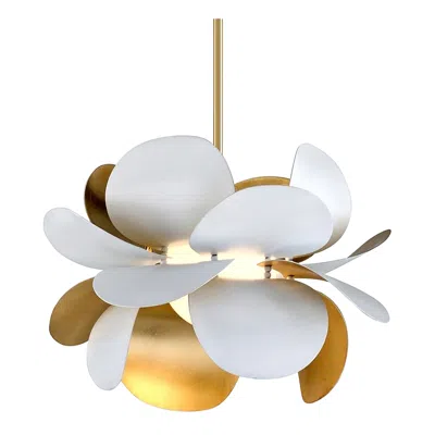 Corbett Ginger 17 3/4"w White And Gold Leaf Pendant Light