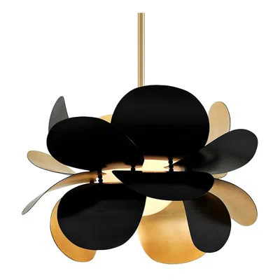 Corbett Ginger 26 3/4"w Black And Gold Leaf Pendant Light