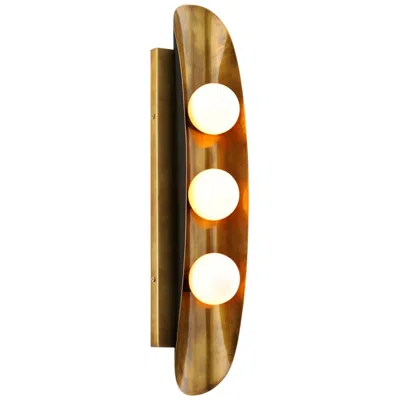 Corbett Hopper 24" High Vintage Brass 3-light Wall Sconce