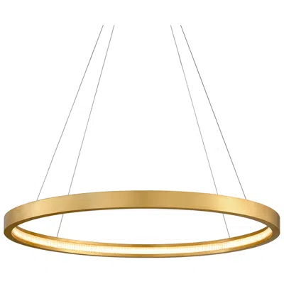 Corbett Jasmine Led 44" Circular Frame Pendant - Gold Leaf Finish - Clear Glas
