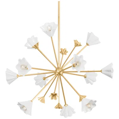 Corbett Julieta 40" Wide Vintage Gold Leaf 12 Light Chandelier