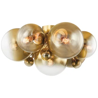 Corbett Kyoto Vintage 7 Light Flush Mount In Gold