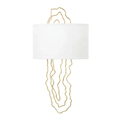 Corbett Lighting 5th Avenue 2 Light Wall Sconce In Feuille D'or Rétro;vintage Gold Leaf