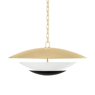 Corbett Lighting Adara 4 Light Pendant In Vintage Gold Leaf And Soft Black