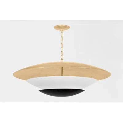 Corbett Lighting Adara 6 Light Pendant In Vintage Gold Leaf And Soft Black