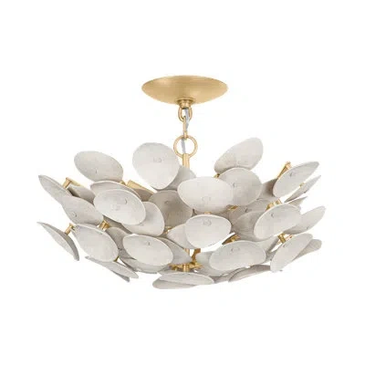 Corbett Lighting Aimi Semi Flush Mount In Vintage Gold Leaf