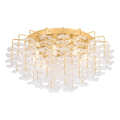 Corbett Lighting Alsace Semi Flush Vintage Gold Leaf