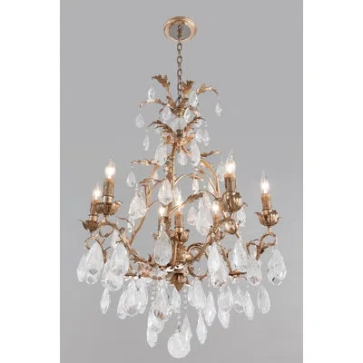 Corbett Lighting Amadeus Candle Style Empire Chandelier In Stria Gold Leaf