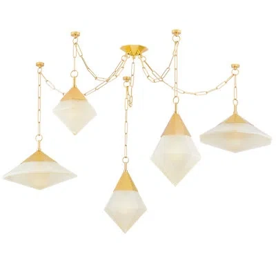Corbett Lighting Angelique 5 Light Chandelier In Vintage Polished Brass