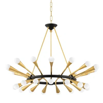 Corbett Lighting Aries 30 Light Chandelier In Vintage Polished Brass,deep Bronze