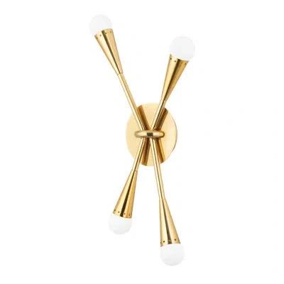 Corbett Lighting Aries Wall Sconce By Martyn Lawrence Bullard In Vintage Polished Brass,deep Bronze