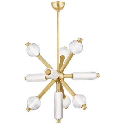 Corbett Lighting  Atom 36" 10 Lt. Vintage Brass Chandelier