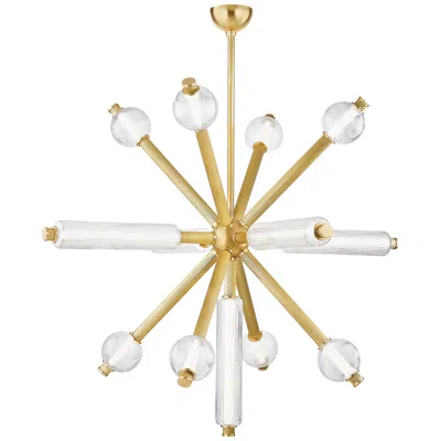 Corbett Lighting  Atom 50" 13 Lt. Vintage Brass Chandelier