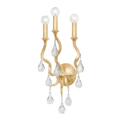 Corbett Lighting Aveline 3 Light Wall Sconce In Gold Leaf