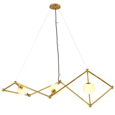 Corbett Lighting Bickley 3 - Light Unique Geometric Led Chandelier In Vintage Brass