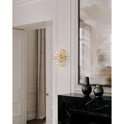 Corbett Lighting Calligraphy 2 Light Wall Sconce In Gold Leaf W Polished Stainless
