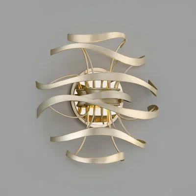 Corbett Lighting Calligraphy 2 Light Wall Sconce In Silver Leaf