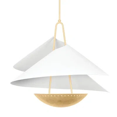 Corbett Lighting Carini 4 Light Pendant In Vintage Gold Leaf,gesso White