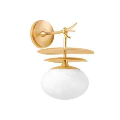 Corbett Lighting Ceylon 1 Light Wall Sconce By  In Frosted;vintage Gold Leaf
