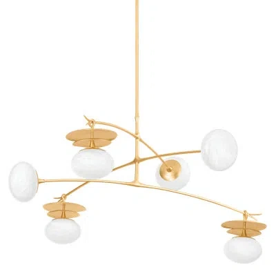 Corbett Lighting Ceylon 6 Light Pendant By  In Vintage Gold Leaf