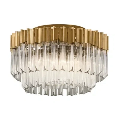 Corbett Lighting Charisma 3 - Light Unique/statement Tiered Flush Mount In Gold
