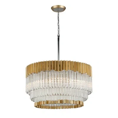 Corbett Lighting Charisma 8-light Unique / Statement Tiered Chandelier In Gold Leaf,stainless Steel