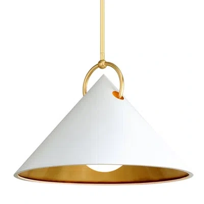 Corbett Lighting Charm 1 Light Pendant In Gold Leaf,white
