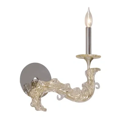 Corbett Lighting Cielo 1-light Candle Wall Light In Silver Leaf
