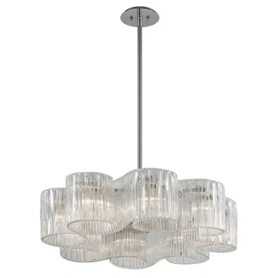 Corbett Lighting Circo 8 - Light Unique / Statement Wagon Wheel Chandelier In Satin Silver Leaf