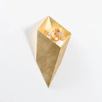 Corbett Lighting Conch 1 Light Integrated Led Wall Sconce By Noz Nozawa For  In Vintage Gold Leaf