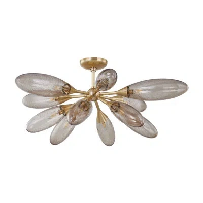 Corbett Lighting Cordoba Semi Flush In Vintage Brass
