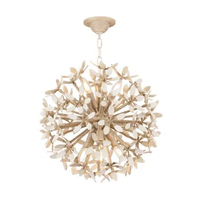 Corbett Lighting Corfu Chandelier In Ivory Coco In Marble
