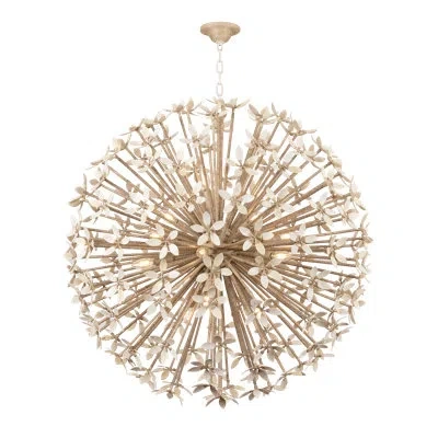 Corbett Lighting Corfu Chandelier In Ivory Coco In Marble