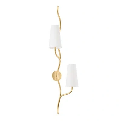 Corbett Lighting Cortona 2 Light Wall Sconce In Feuille D'or Rétro;vintage Gold Leaf