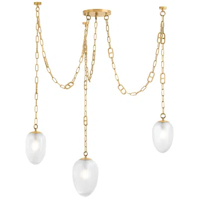 Corbett Lighting  Daith 48" 3 Lt. Vintage Brass Chandelier