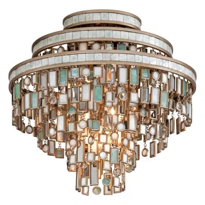 Corbett Lighting Dolcetti 3 Light Semi Flush In Gold