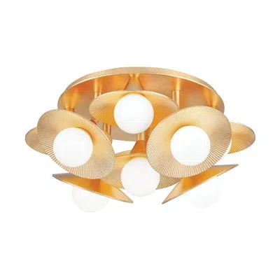 Corbett Lighting Emerald 9 Light Semi Flush In Gold