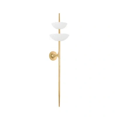 Corbett Lighting Evander Wall Sconce In Feuille D'or Rétro,blanc Gesso;vintage Gold Leaf,gesso White