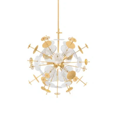 Corbett Lighting Gleason 9 Light Chandelier In Vintage Gold Leaf