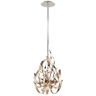 Corbett Lighting Graffiti 3lt Mini Pendant Silver Leaf