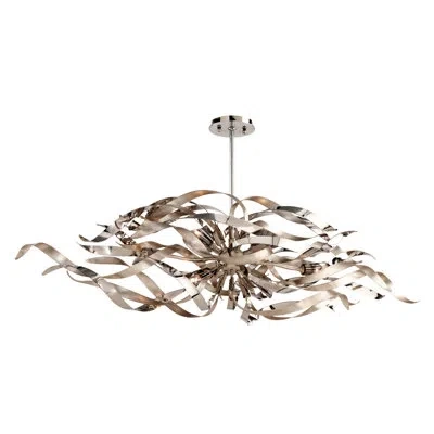 Corbett Lighting Graffiti 6 Light Linear In Silver Leaf